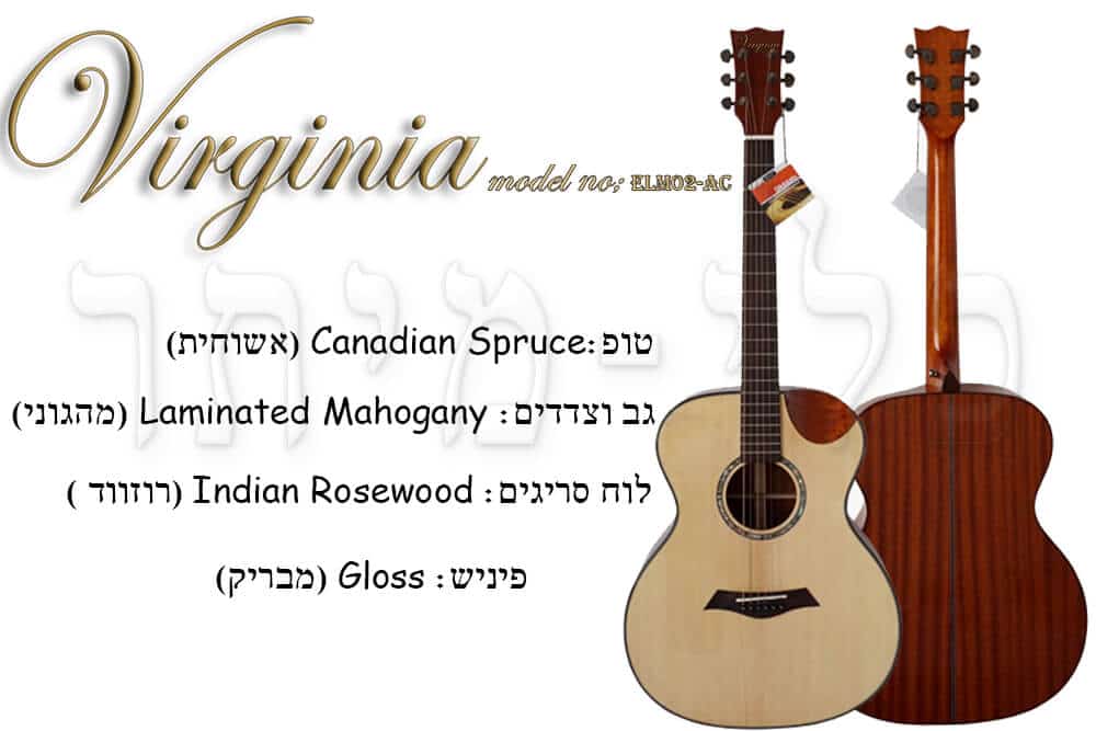 גיטרה אקוסטית Virginia ELM02S-AC - מבנה הגיטרה