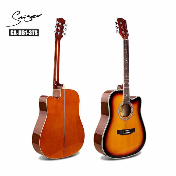 גיטרה אקוסטית למתחילים Smiger-GA-H61-BL-חלק קדמי ואחורי של הגיטרה