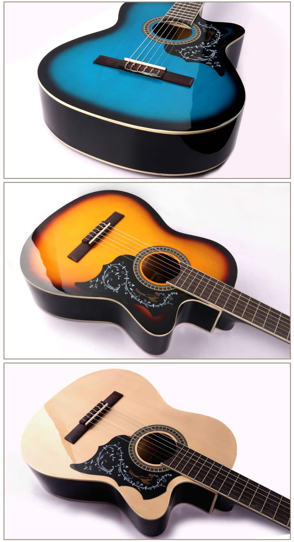 גיטרה קלאסית למתחילים – Malaguena AC -17C -טופ וצוואר של הגיטרות-