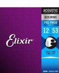 מיתרים לגיטרה אקוסטית ELIXIR POLYWEB 0.12